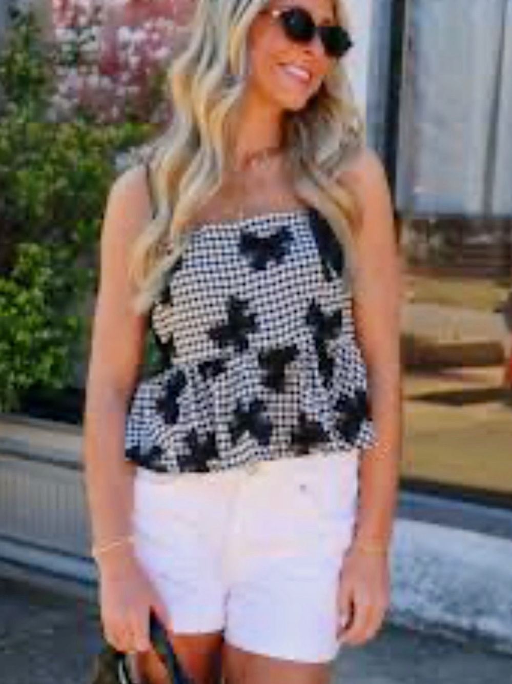Gingham Black and White Bow Tank from HEYSON